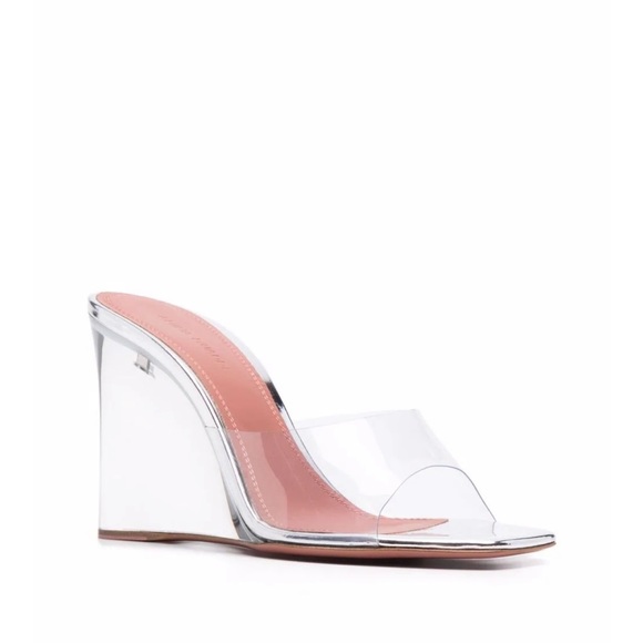 Amina Muaddi Lupita Glass Wedge - Picture 2 of 7